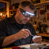 Oko Majstra – okulary z latarką LED, ładowane USB-C, z czujnikiem ruchu